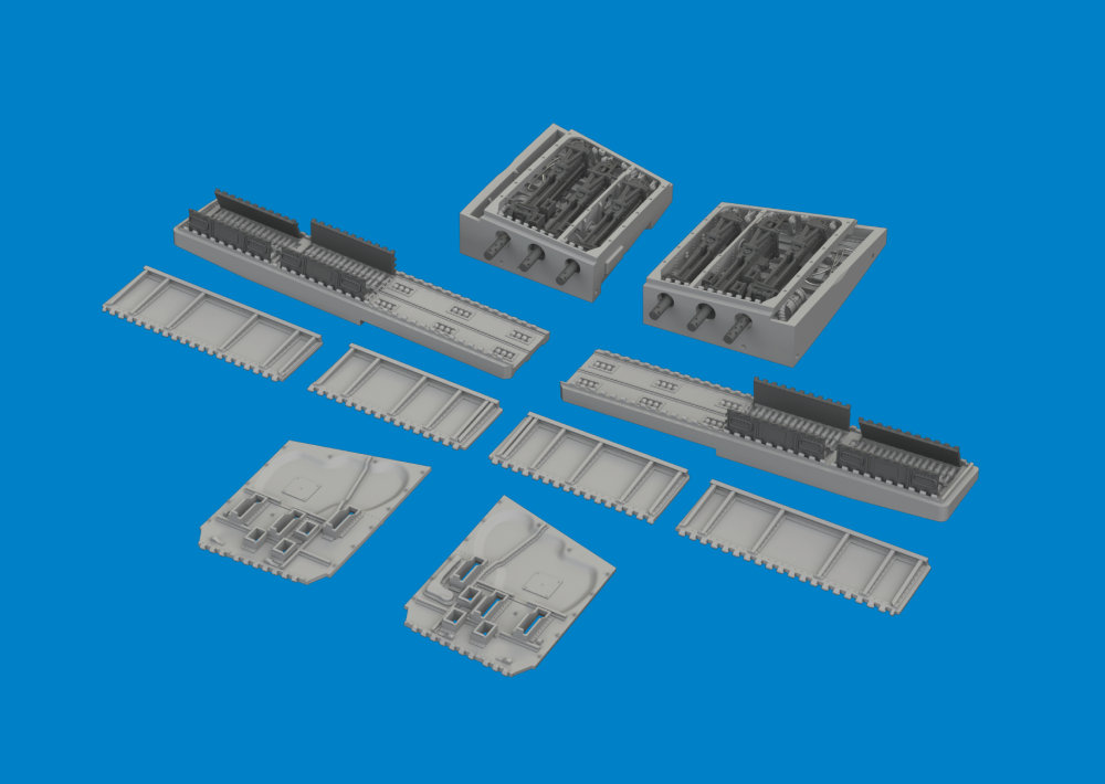 BRASSIN 1/48 P-40N gun bays (6 guns) PRINT (EDU)