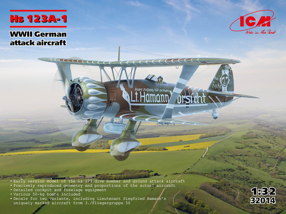1/32 Hs 123A-1 German WWII Attack Aircraft