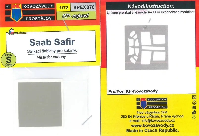 1/72 Canopy mask SAAB Safir