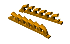 1/72 S-199/CS-199 exhaust stacks 3D-Printed (EDU)