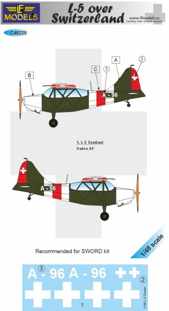 1/48 Decals L-5 Sentinel over Switzerland (SWORD)