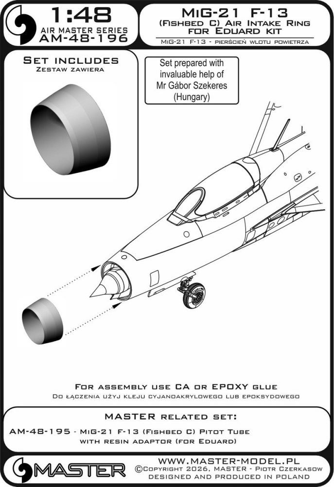 1/48 MiG-21 F-13 (Fishbed C) metal air intake ring