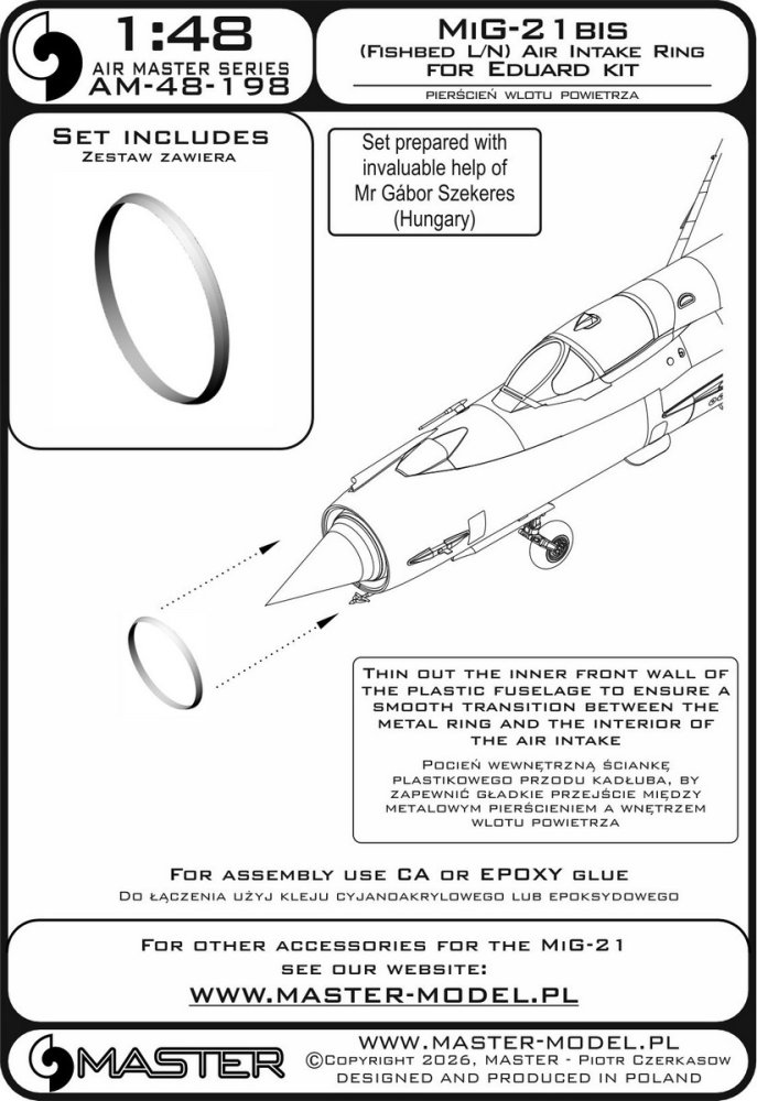 1/48 MiG-21 bis (Fishbed L/N) metal air int. ring