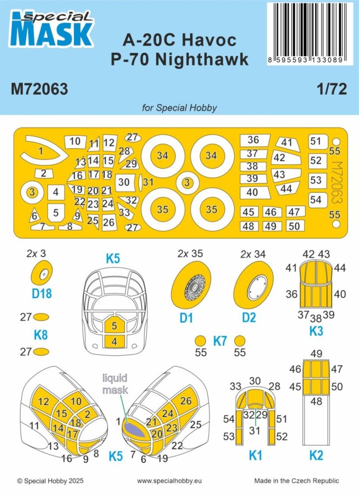 1/72 Mask for A-20C Havoc / P-70 Nighthawk (SP.H.)