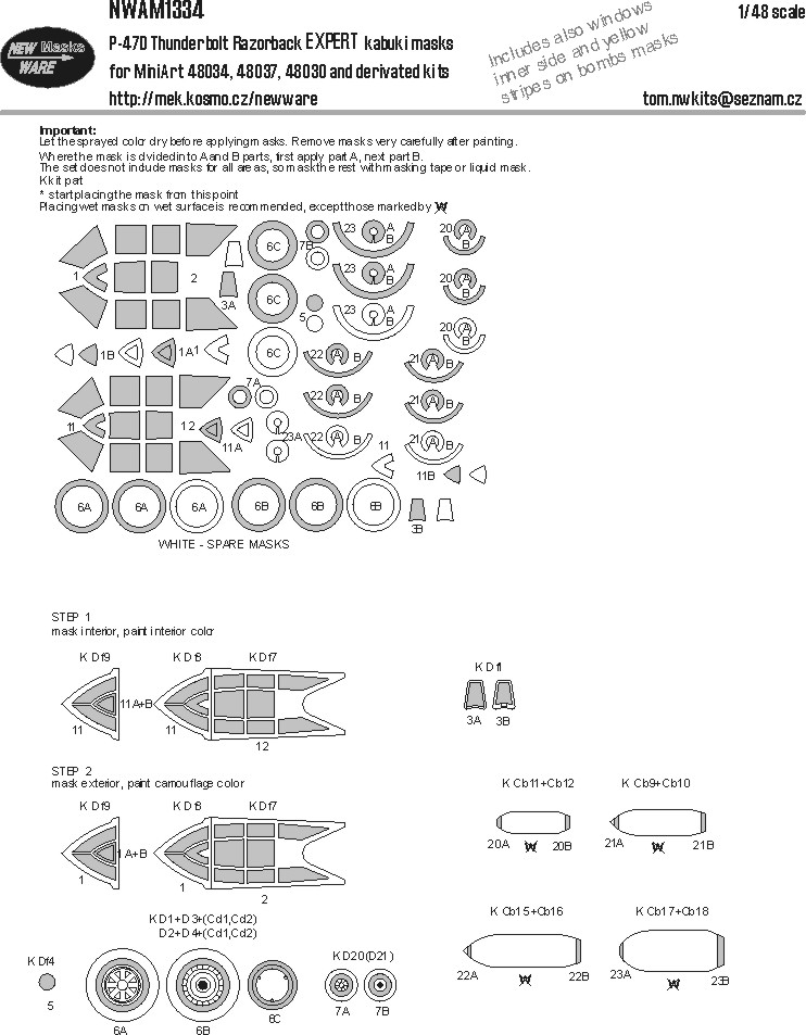 1/48 Mask P-47D Thunderbolt Razorback EXPERT