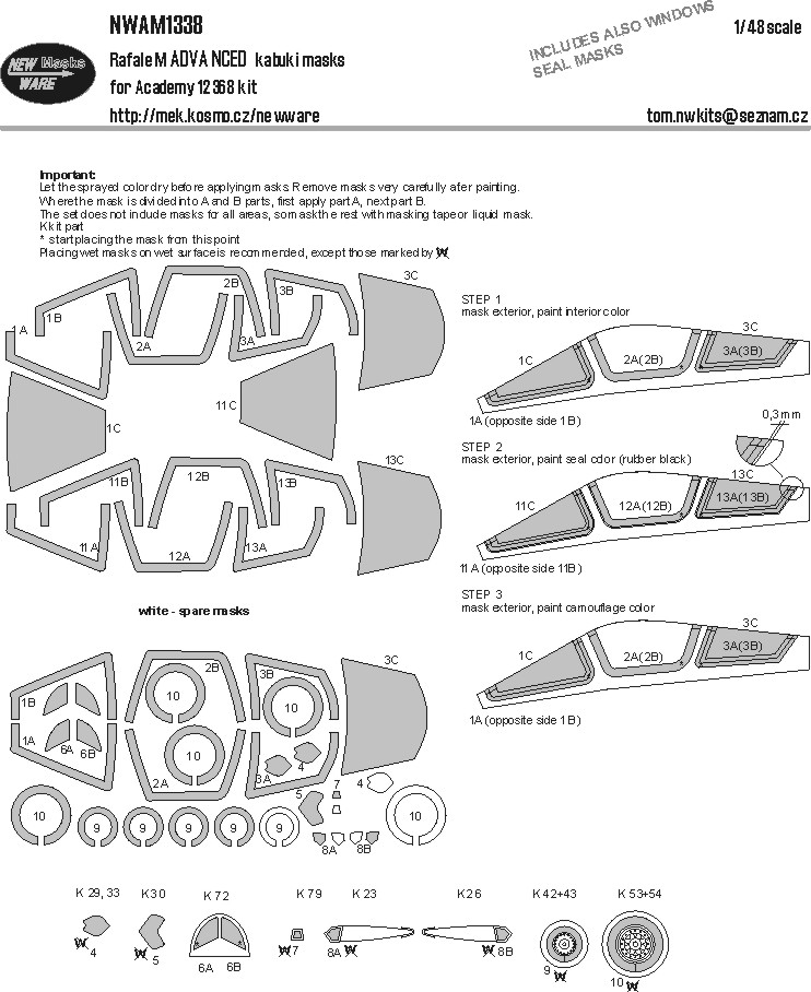 1/48 Mask Rafale M ADVANCED (ACAD 12368)