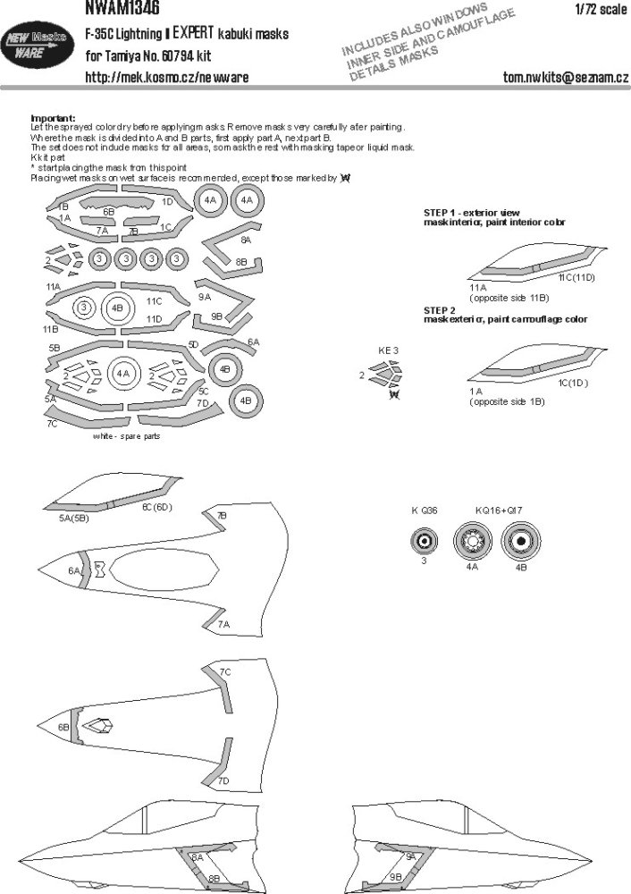 1/72 Mask F-35C Lightning II EXPERT (TAM)