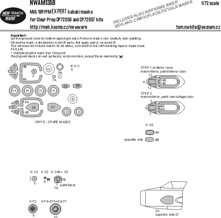 1/72 Mask MiG-19P/PM EXPERT (CL.PROP)