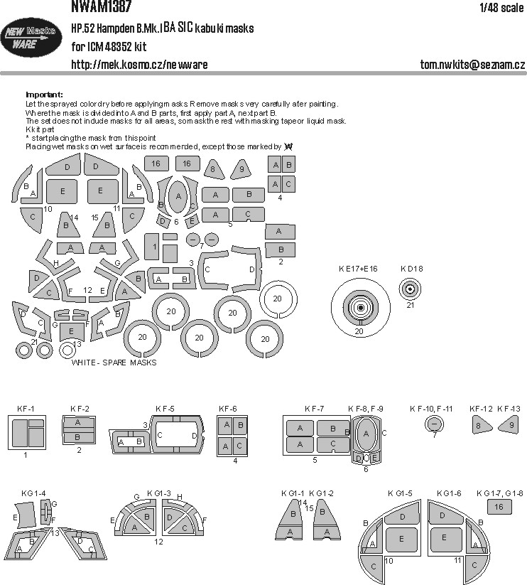 1/48 Mask HP.52 Hampden B.Mk.I BASIC (ICM)