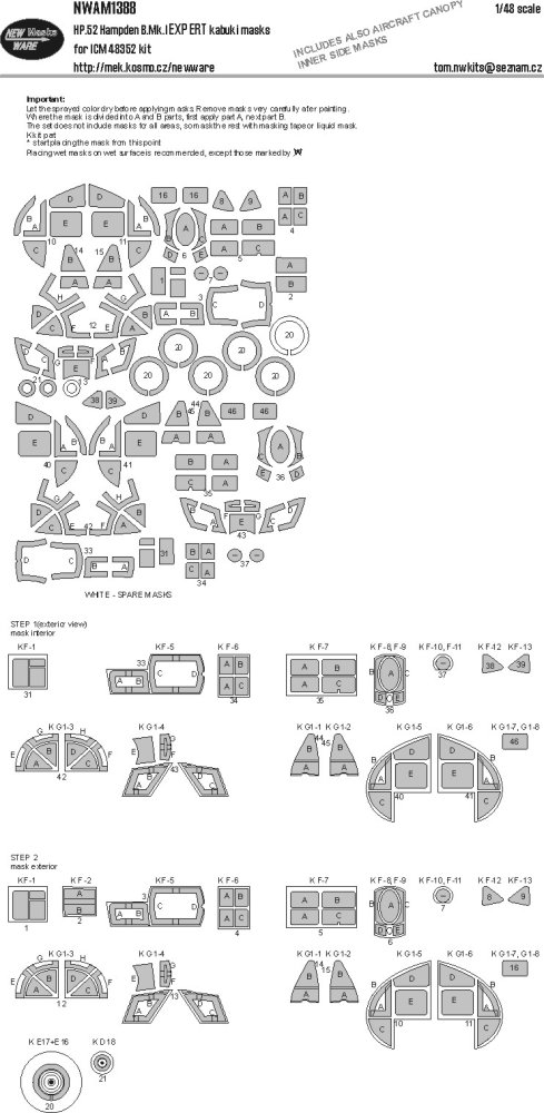 1/48 Mask HP.52 Hampden B.Mk.I EXPERT (ICM)