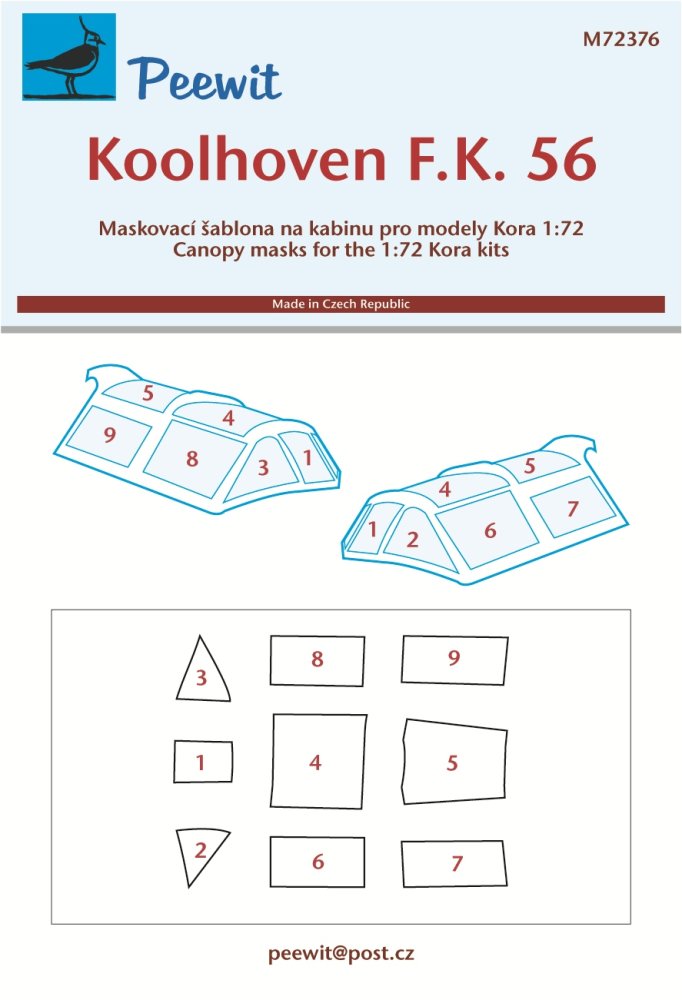 1/72 Canopy mask Koolhoven F.K.56 (KORA)