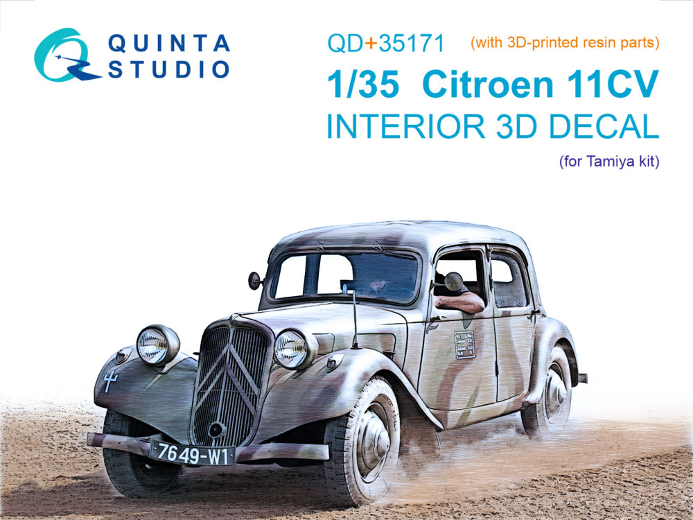 1/35 Citroen 11CV 3D-Print&col.Interior (TAM) 