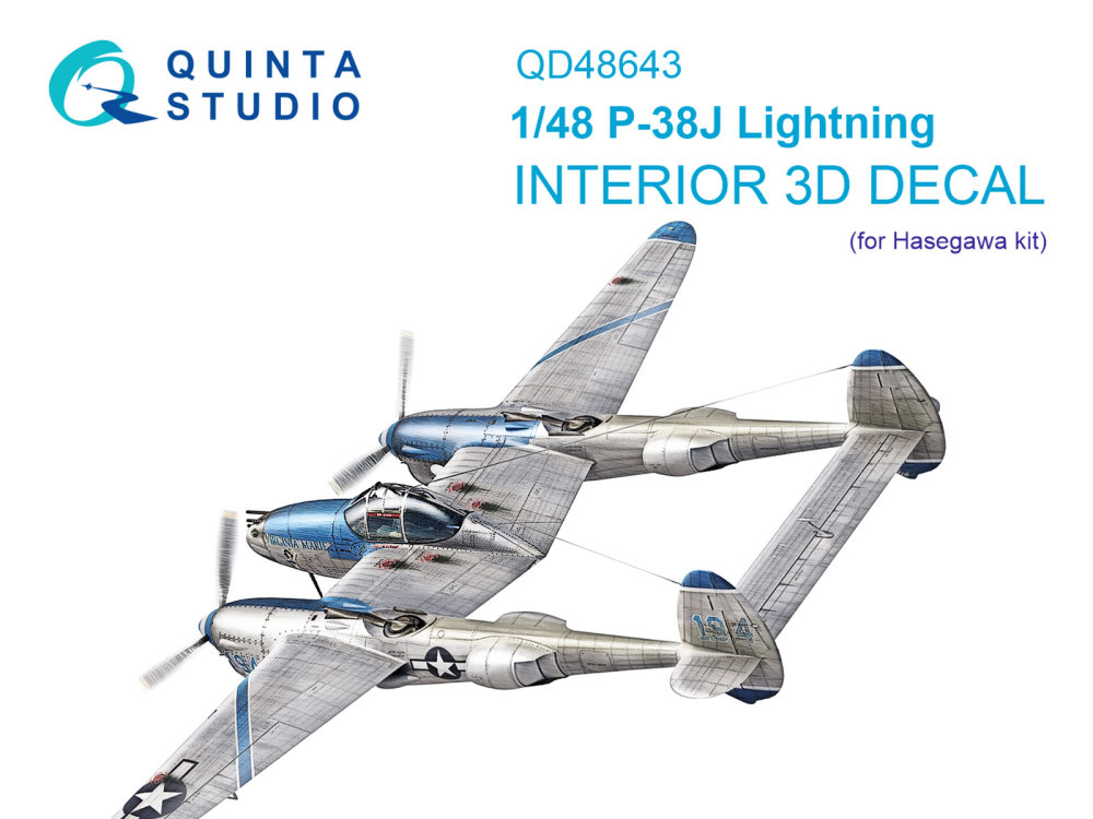 1/48 P-38J Lightning 3D-Print&col.Interior (HAS)