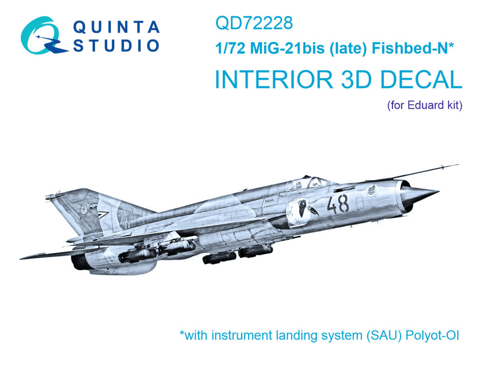 1/72 MiG-21bis late 3D-Print&col.Interior (EDU)
