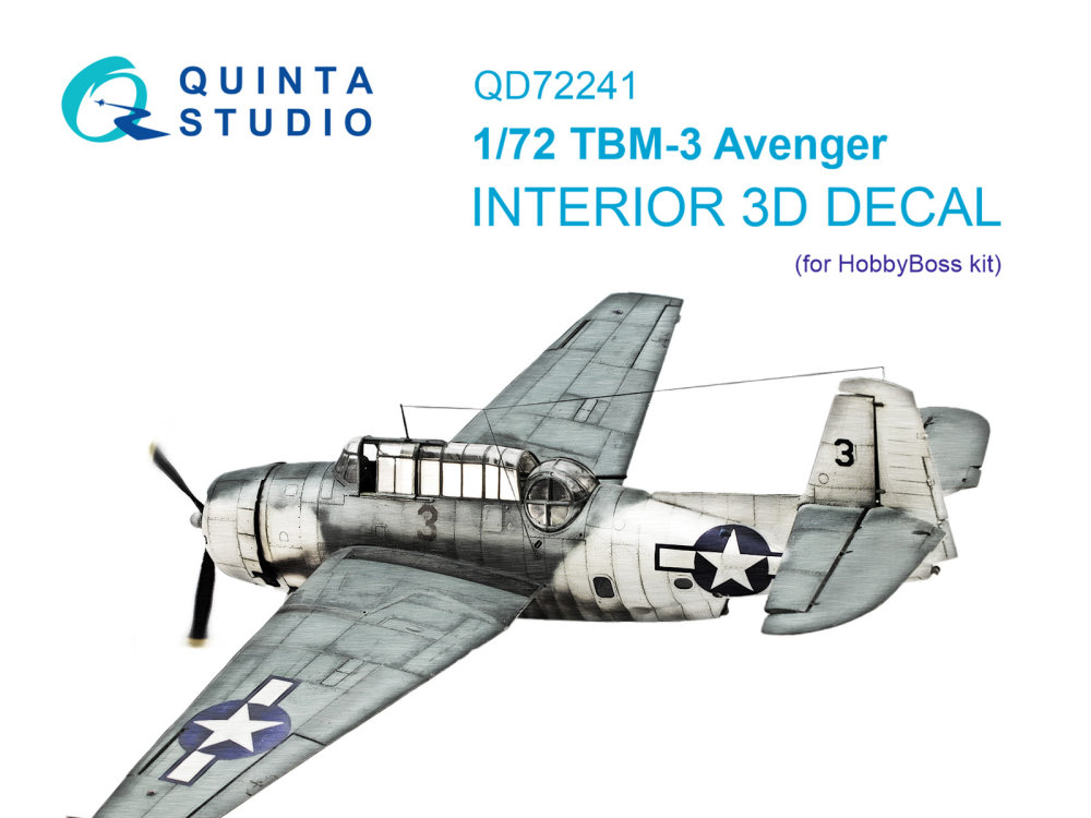 1/72 TBM-3 Avenger 3D-Print&col.Interior (HOBBYB)