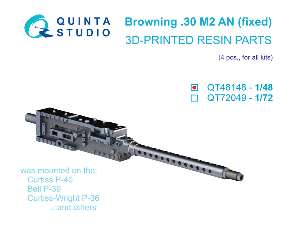 1/48 Browning .30 M2 AN (fixed) MG (4 pcs.)