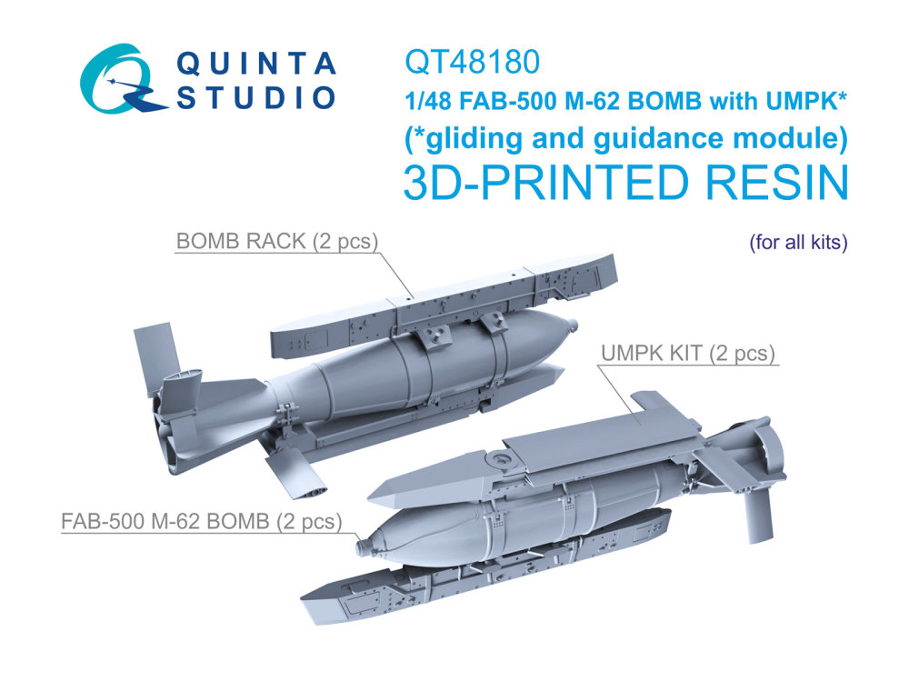 1/48 FAB-500 M-62 w/ UMPK, Guided Glide Bombs (2x)