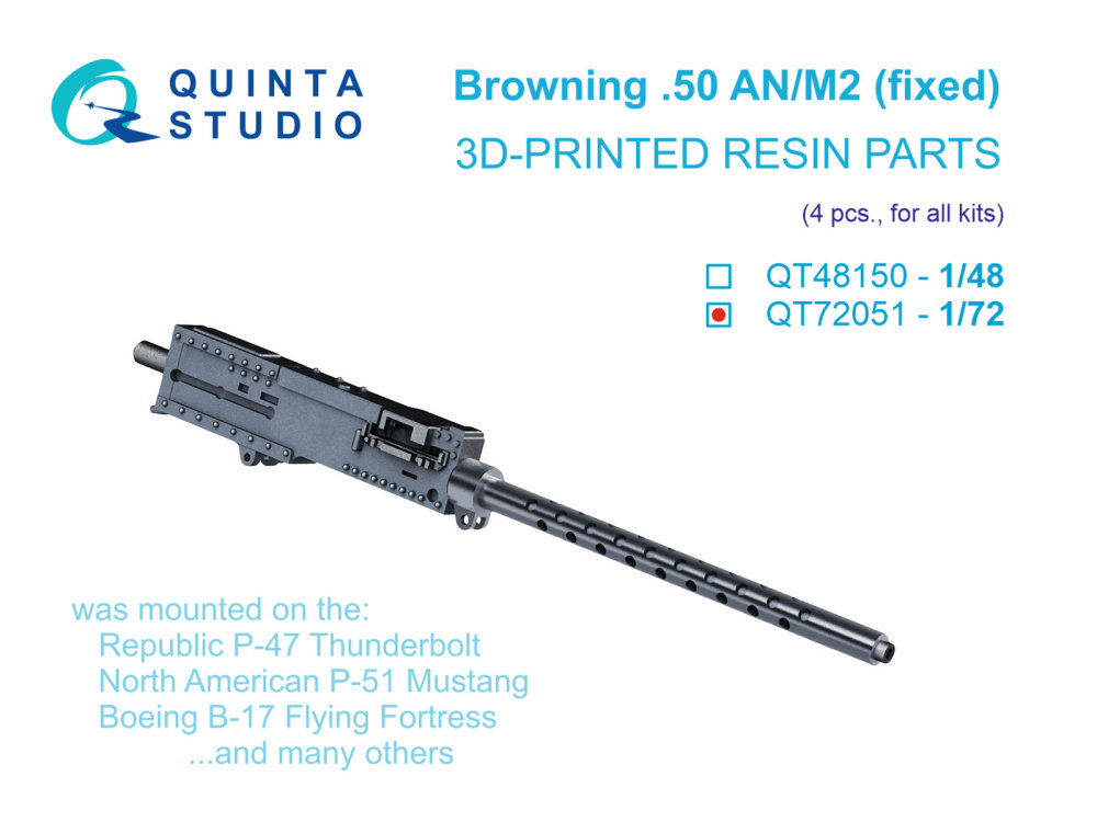 1/72 Browning .50 AN_M2 (fixed) MG (4 pcs.)