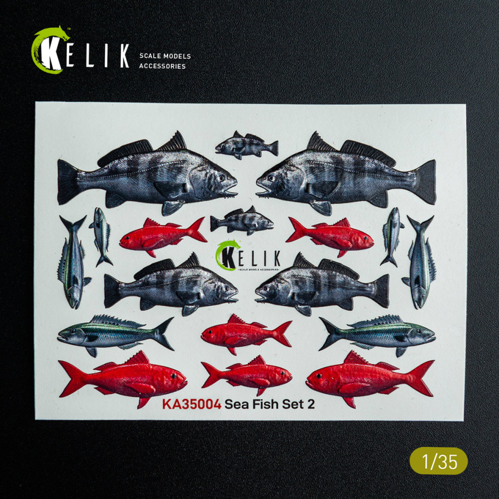 1/35 Sea Fish set Type 2 - 3D Decal for dioramas 