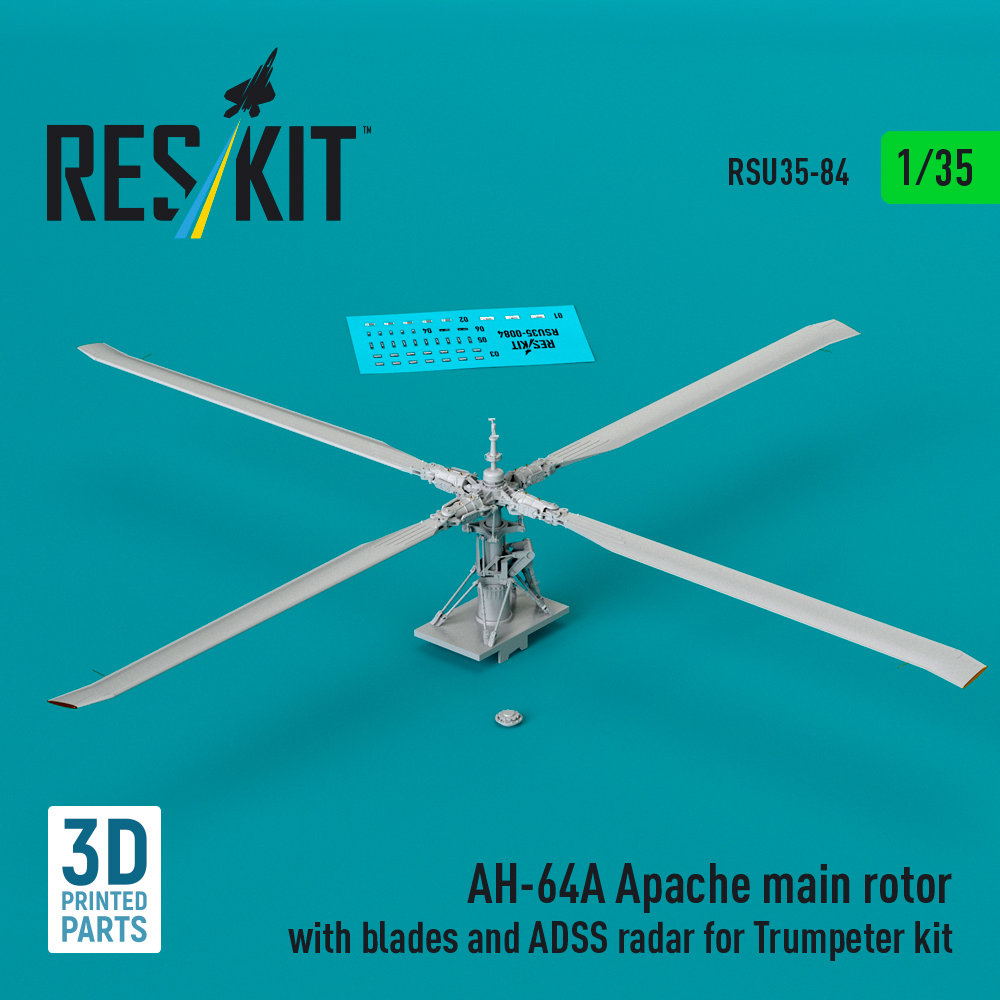 1/35 AH-64A Apache main rotor w/ blades&ADSS radar