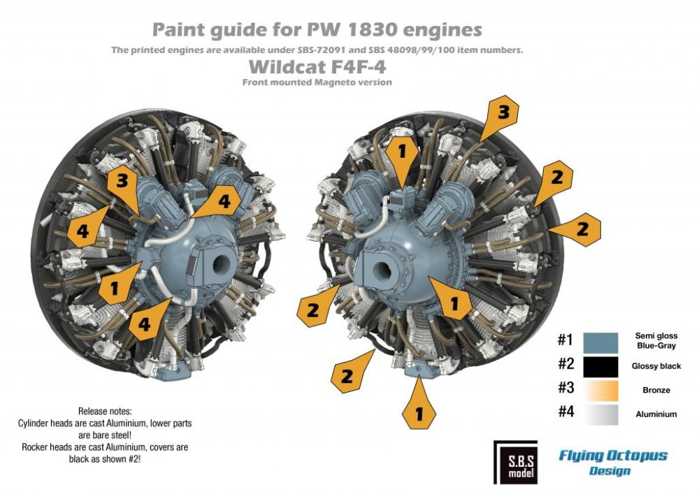 1/48 F4F-4 Wildcat Engine Set (ACAD)
