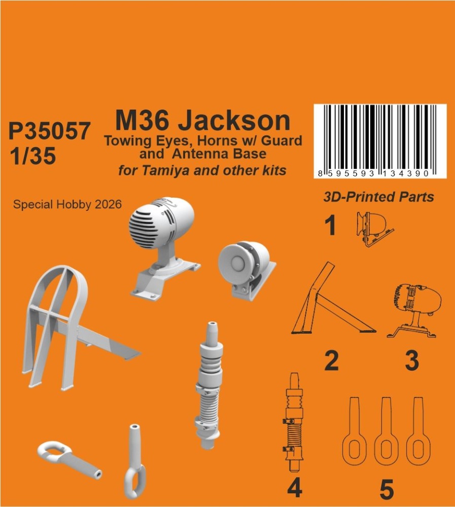 1/35 M36 Jackson Towing Eyes,Horns,Ant.Base (TAM)