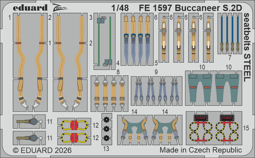 1/48 Buccaneer S.2D seatbelts STEEL (TRUMP)