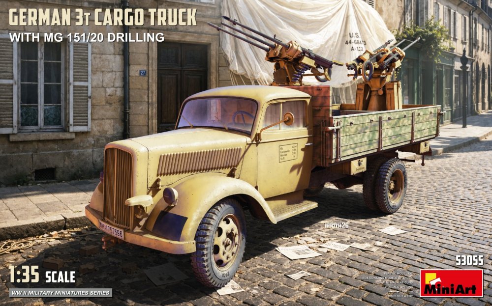 1/35 German 3t Cargo Truck with MG 151/20 Drilling