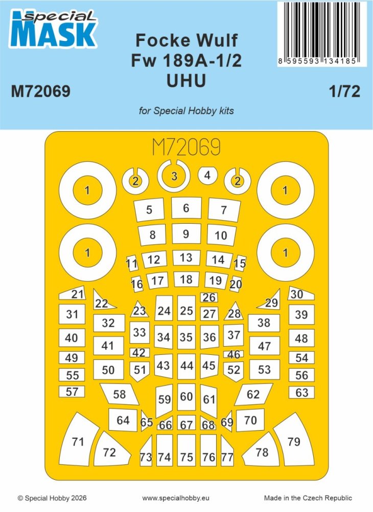 1/72 Mask for Fw 189A-1/2 UHU (SP.HOB.)