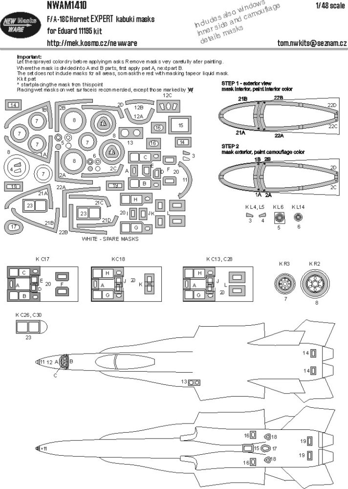 1/48 Mask F/A-18C Hornet EXPERT (EDU 11195)