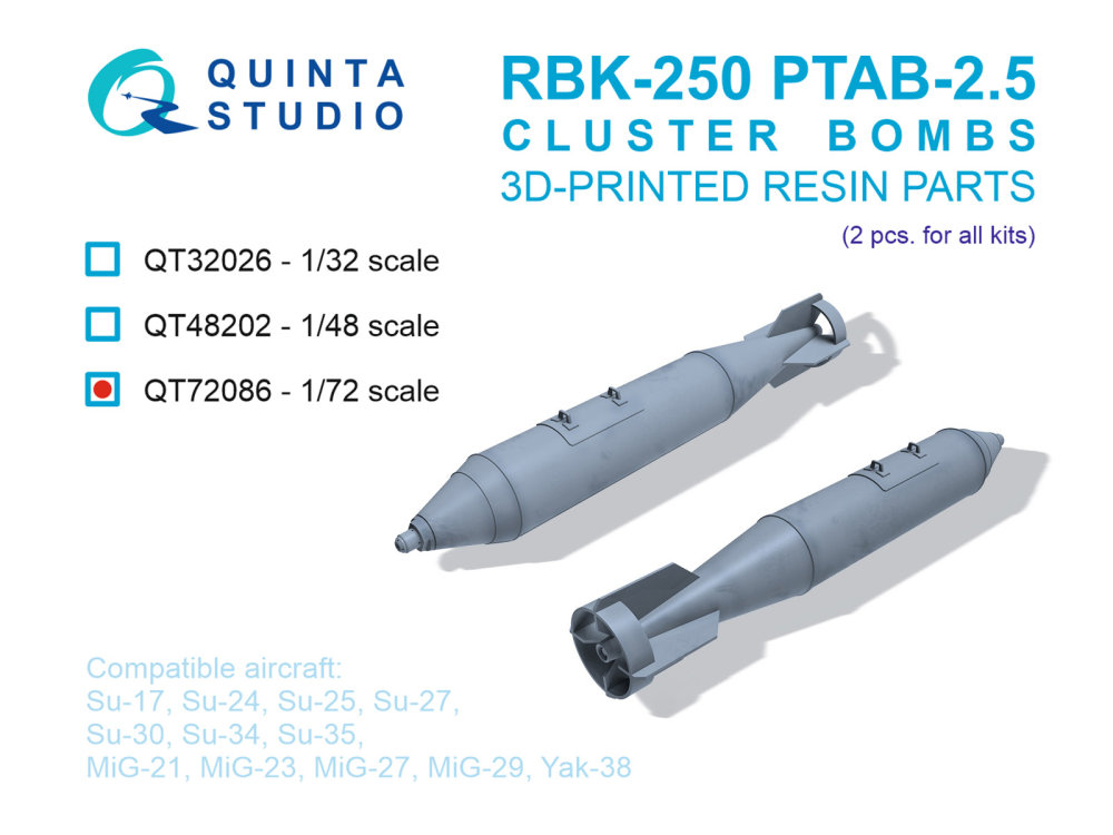 1/72 RBK-250 PTAB-2.5? Cluster Bombs (2 pcs.)