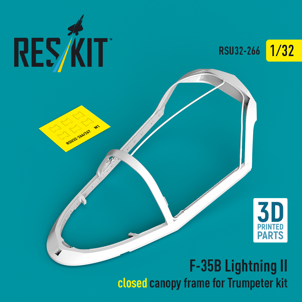 1/32 F-35B Lightning II closed canopy frame (TRUM)